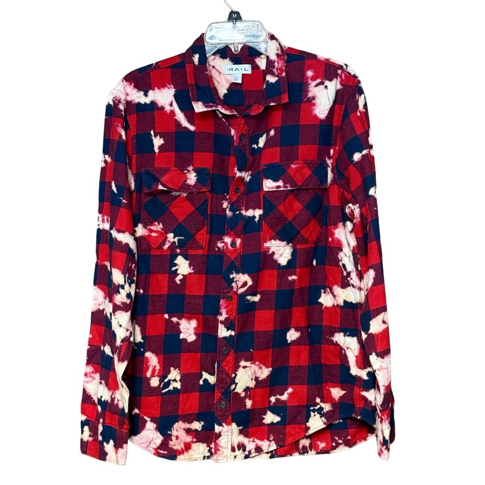 The RAIL bleach plaid shirt thick long sleeve as seen on Blackish red blue men L
